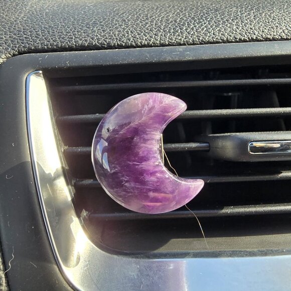 Amethyst Crystal Moon Vent Clip - Picture 7 of 8